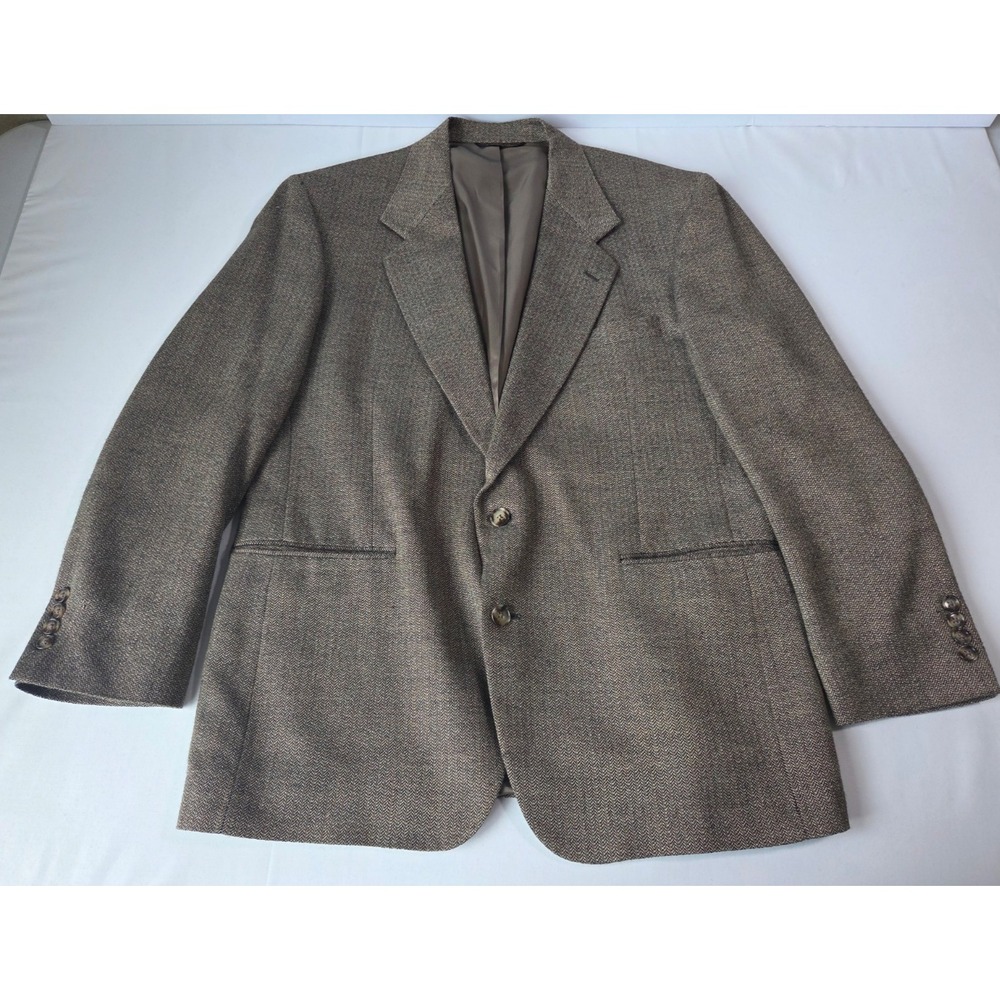 Vintage Warren Sewell Blazer Mens 42R Brown Wool Blend USA‎ Made Sports Coat